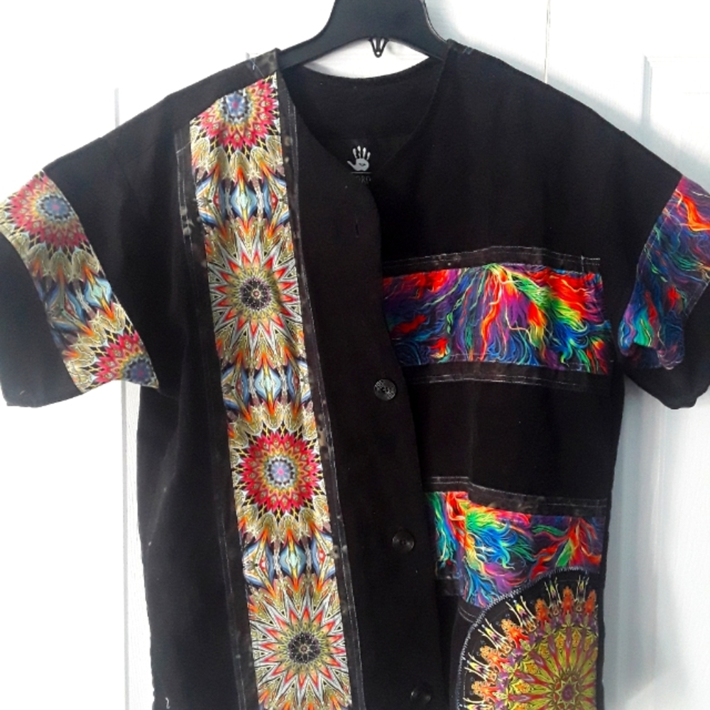Unique one of a kind handmade needlecord size large beautiful shirt
